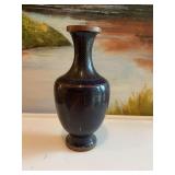 Blue and gold 6 inch vintage Cloisonne vase