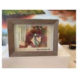 Agnes Copeland framed in shadowbox, signed watercolor painting 8” x 6” framed
