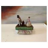 Antique Staffordshire trinket box. C1850
