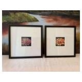 Set of two 10 1/2 x 11” floral watercolors by Carolyn Watson. One is signed..