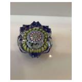 Vintage PerthshireMillefiori miniature art glass paperweight. Star/flower design.