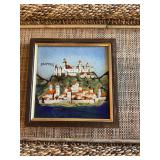 7 in.² wall art decor. ￼Enameled Zagreb framed tile