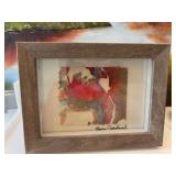 Agnes Copeland framed in shadowbox, signed watercolor painting 8” x 6” framed