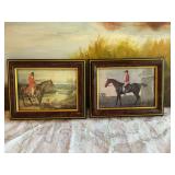 Two 8 3/4 x 7“  Vintage equestrian hunting prints.