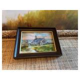 7 3/4” by 6” framed enamel tile