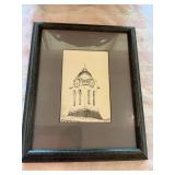 9 1/2 11 1/2 print by AK of town clock