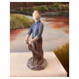 Bing & Grondahl porcelain figurine. Young fisherman number 2338 7 1/2 inches..