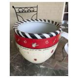 8 x 7” ceramic pot with ladybugs