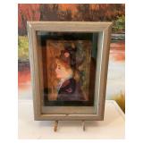 Fire enamel reproduction”Retrato De Margot” in a 6 x 8 shadowbox. Renoir