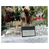 Grouping of holiday glassware. 6 Arby