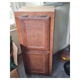 solid wood cabinet. Has previously been hung. 35.5 x 12 x 15 in tall.