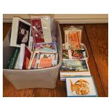 Container of greeting cards.