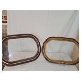 Two antique picture frames with curved glass. 18.5 in x 12.5 in.