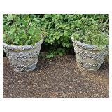 Two polystyrene planters. 16 in diameter x 13 in tall.