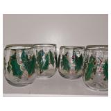 4 beautiful hand blown/hand painted stemless wine glasses