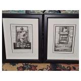 Two NOLA framed photos of "Cobbler" and "By Water". Artist signed. 9.5 x 11.5 in tall.