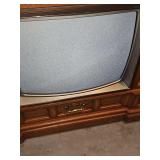 Zenith 25 in color console TV. Cabinet is 45.75x19.5 x 31.25 in tall. TV came on when plugged in but no cable to test further. If you