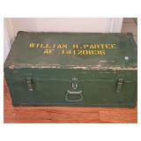 WWII Air Force trunk that belonged to US Vetran William H. Partee. 32x16 x 13.5 in tall.