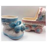 Japanese Caffco and Nancy Pew Ceramic Baby Planters