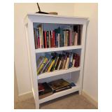 Wooden bookcase and contents of books - 30-3/4 x 13-3/4 x 48 tall