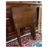 LAST LOT IN SALE - set of (4) dark wood TV trays