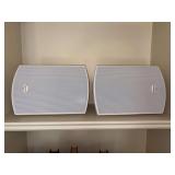 Pair of white Klipsch AW-525 Indoor/Outdoor Speakers
