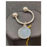 Tiffany & Co. sterling screw ball key ring with small round sterling tag - protective bag - 9 grams - original price $35