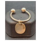 Tiffany & Co. sterling key ring with sterling dangle - in original box - 17 grams - priced at $60
