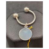 Tiffany & Co. sterling screw ball key ring with small round sterling tag - protective bag - 9 grams - original price $35