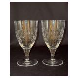 Set of (2) HOYA Crystal Princess Water Goblets - 5-7/8” tall