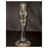 Stunning Moser Crystal candlestick with gold accents - 10-1/2” tall
