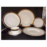 Extraordinary Tiffany & Co. Black Band 6-pc place setting - Limoges-France - includes Dinner Plate, Salad Plate, Dessert Plate, Soup Bowl and Cup/Saucer