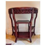 Chinese Carved Soild Rosewood Half Moon Entrance Table - 32-1/2 x 16-1/2 x 33 tall