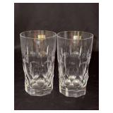 Set of (2) HOYA Crystal Peony 10oz. Tumblers - 5” tall