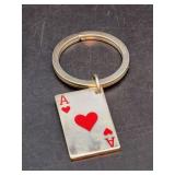 Tiffany & Co. sterling key ring with sterling Ace of Hearts tag - with protective bag - 21 grams