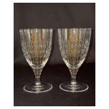 Set of (2) HOYA Crystal Princess Water Goblets - 5-7/8” tall