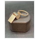 Tiffany & Co. sterling whistle on sterling Split Key Ring - 18 grams - with protective bag