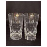 Set of (2) HOYA Crystal Peony 10oz. Tumblers - 5” tall