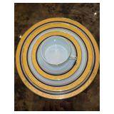 4-pc. Place setting of Philippe DeShoulieres Marquis Cobalt Blue Fine China - includes dinner plate, salad plate, cup/saucer