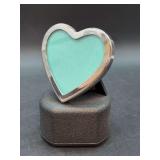 Authentic Tiffany & Co. heart shaped sterling picture frame - 2-1/2” tall - 15 grams without glass & back - in original box - sticker price $150