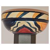 Gail Pittman Bowl. 8.75-in diameter X3.25 in tall. Crazing on bottom of Bowl.
