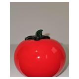 Murano-style blown art glass tomato. 3 in tall.