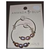 Amanda Blu hoop earrings with genuine lavender pearls. According to their website all of their jewelry is gold-dipped or sterling silver-dipped with added palladium layers to protect the finish.
