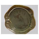 RARE Gail Pittman Freeform Desert  Mirror Plate. 12 in at widest point. First two photos are taken with flash, remaining three are without flash to show different appearances.