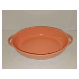 Blue Harbor salmon color oval casserole dish 11.75 x 9.25 x 2.75 in tall.