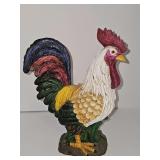 Resin rooster by Young. 10 in tall.