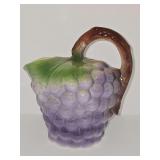 Grapes pouring pitcher. 8 in tall including handle.
