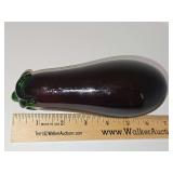 Murano-style blown art glass eggplant.