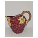 Grapes and Vine pouring pitcher. 7.5 in tall including handle