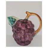 Another wonderful variation of grape, leaf, and vine pouring pitcher. 8 in tall including handle